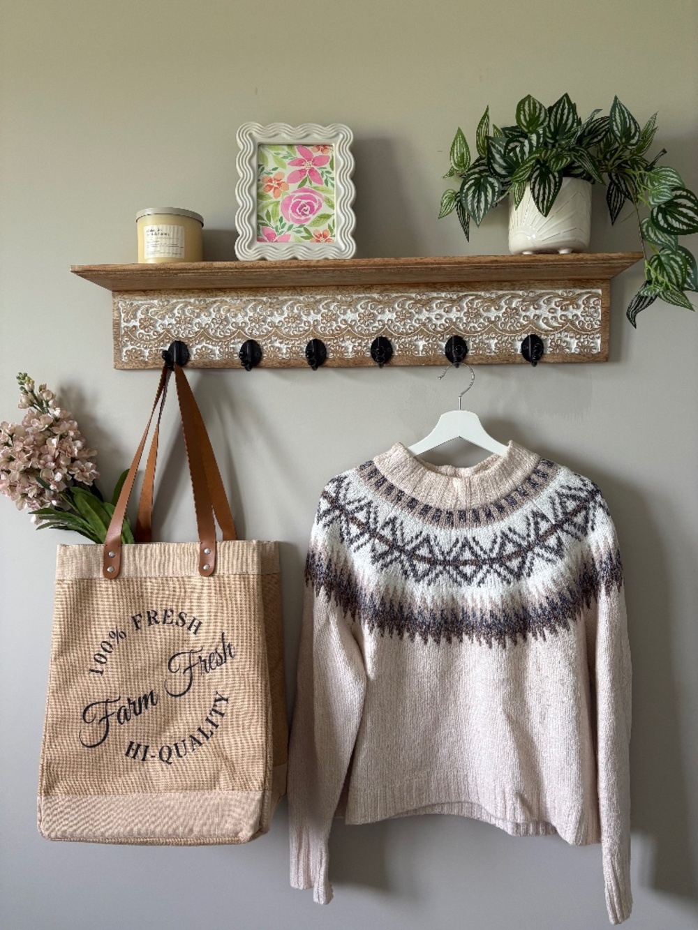 Cream Neutral Fair Isle Sweater